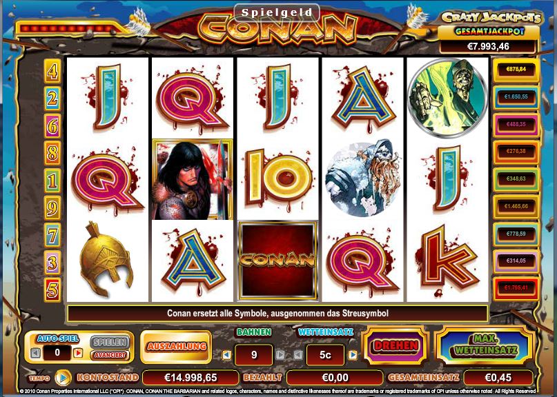 Gewinnchance Spielautomat Conan -292533