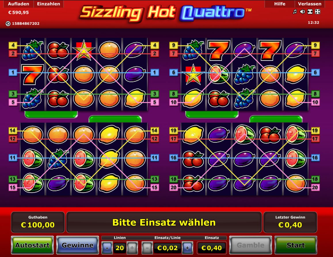 Griechenland Casino Sizzling Hot Quattro -15210